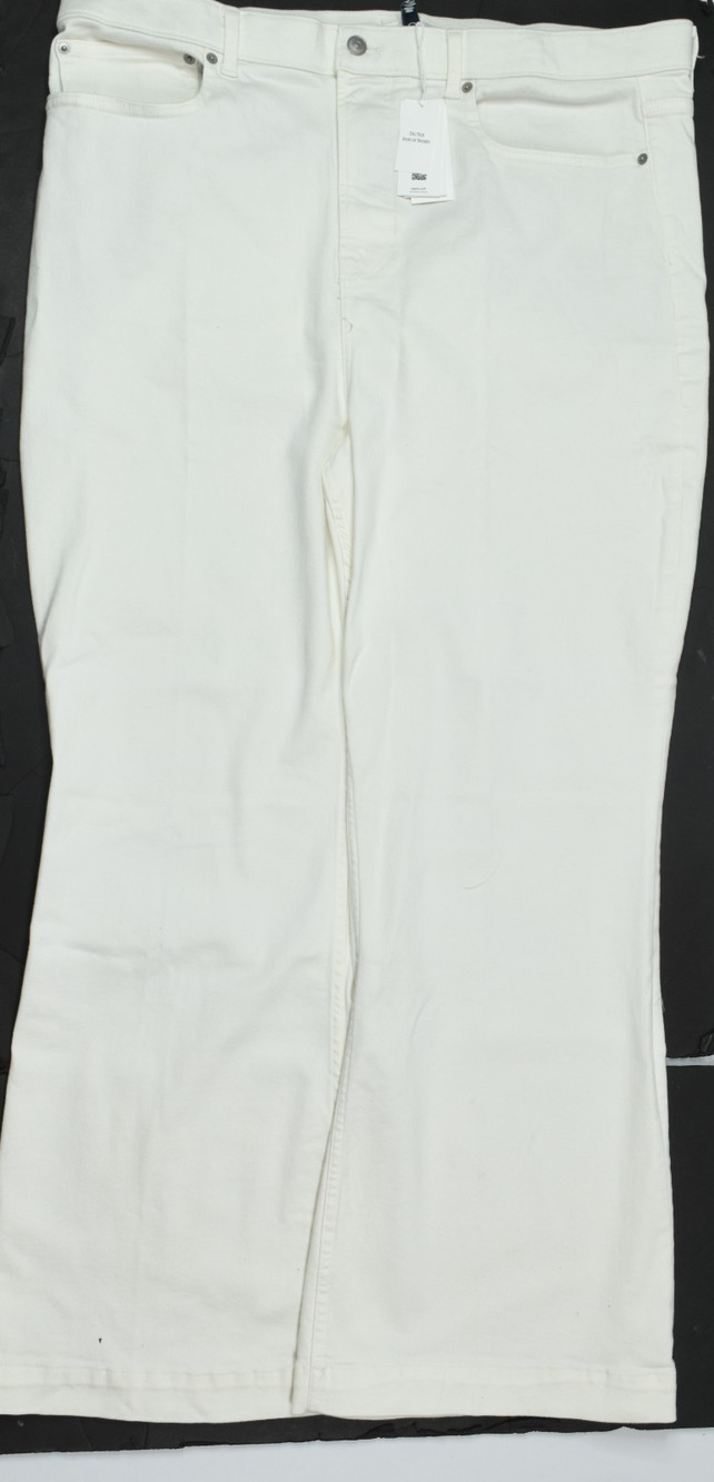 Spanx Lycra High Rise Flare Jeans Womens Plus 24 White Stretch Denim